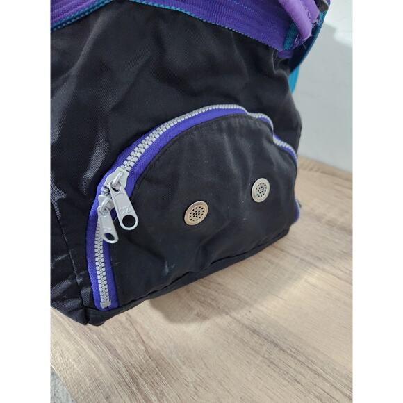 Vintage ROLLERBLADE 1990s Retro Duffle Bag Travel Overnight Purple Black Teal - Picture 8 of 13